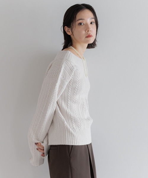 「Andemiu」 長袖ニット FREE モカ レディース_画像6