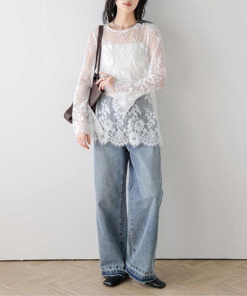 セルフポートレイト　フラワーレーストップス　　MSGM SELF PORTRAIT（セルフポートレイト） フラワーレースドレス（ライト