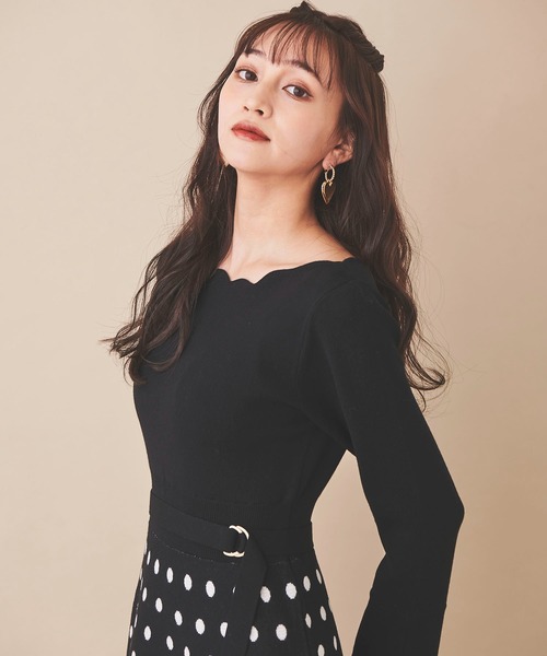 「31 Sons de mode」 ニットワンピース 36 ブラック レディース_画像3