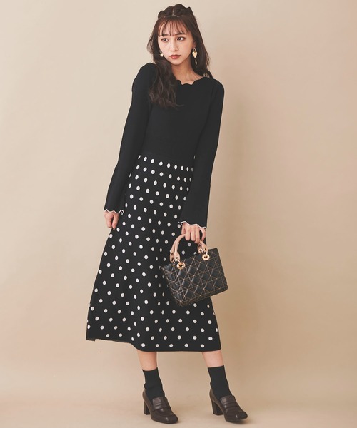 「31 Sons de mode」 ニットワンピース 36 ブラック レディース_画像4