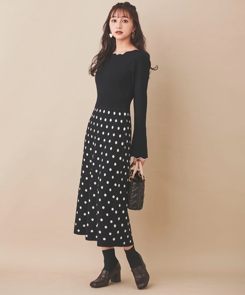 「31 Sons de mode」 ニットワンピース 36 ブラック レディース_画像5
