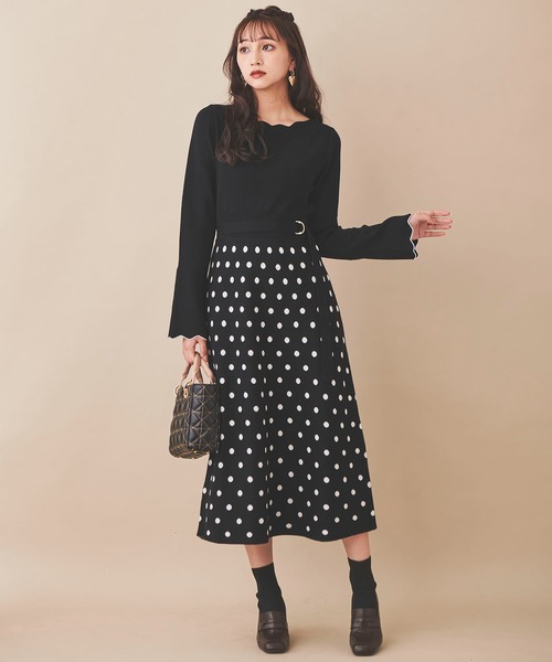 「31 Sons de mode」 ニットワンピース 36 ブラック レディース_画像9