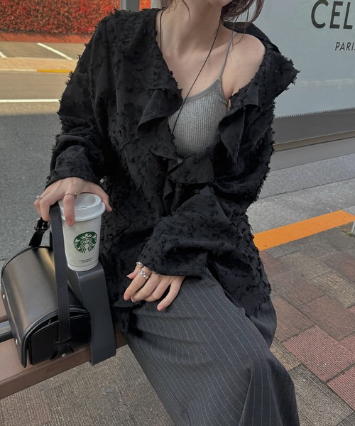 WILLFULLY（ウィルフリー） ジャケット ノーカラージャケット jacquard 