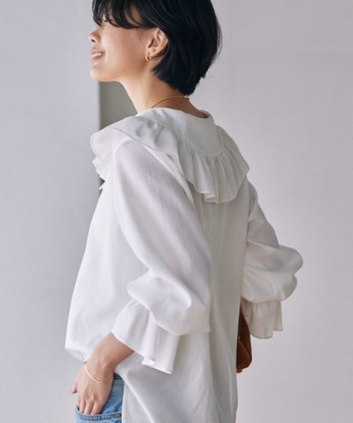 「BABYLONE」 長袖ブラウス フリー オフホワイト レディース_8