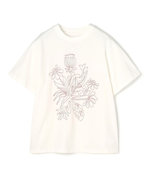 MACPHEE（マカフィー） uvカット tシャツ 半袖 ボタニカルエンブロイ