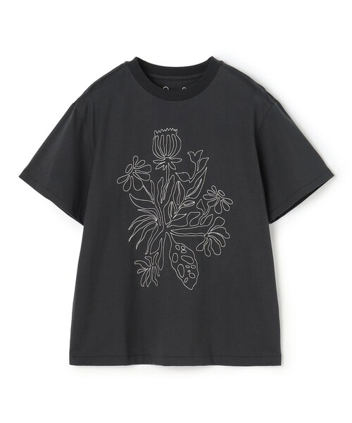 MACPHEE（マカフィー） uvカット tシャツ 半袖 ボタニカルエンブロイ