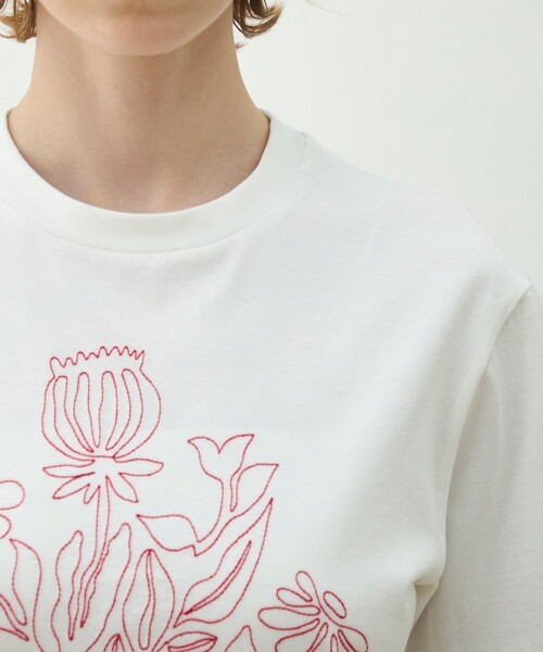 MACPHEE（マカフィー） tシャツ 半袖 ボタニカルエンブロイダリー T
