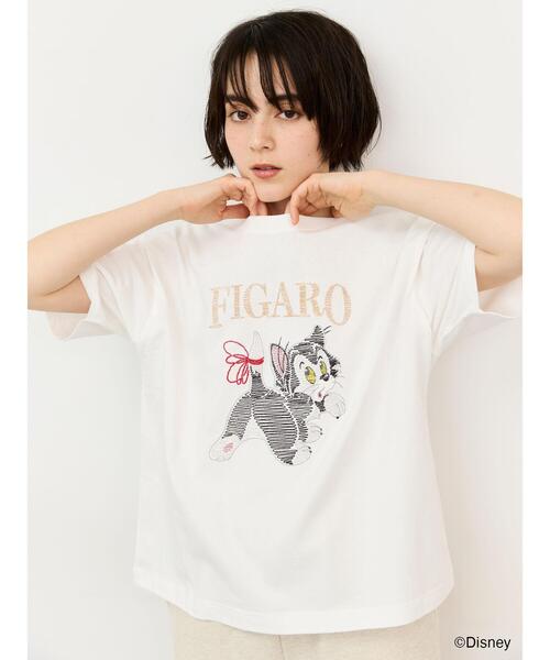 Disney（ディズニー） tシャツ 半袖 「Disney」ピノキオ/フィガロ刺繍T