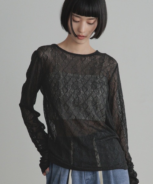 LOWRYS FARM（ローリーズファーム） tシャツ クシュクシュレースプル 