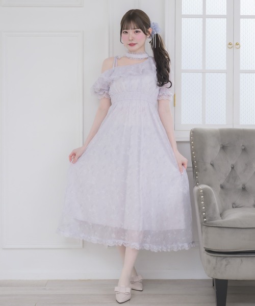 クチュールバイロジータ ワンピース 半袖 ワンショル花柄ロング