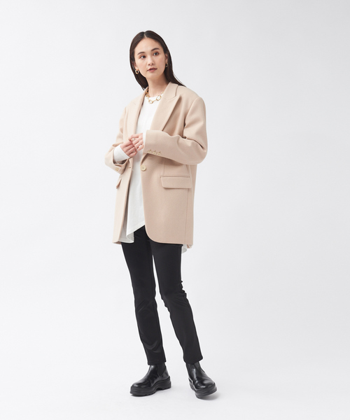 qualite コート アウター ウールフラノジャケットコート レディース  