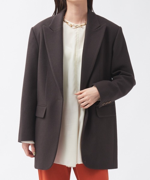 qualite コート アウター ウールフラノジャケットコート レディース 