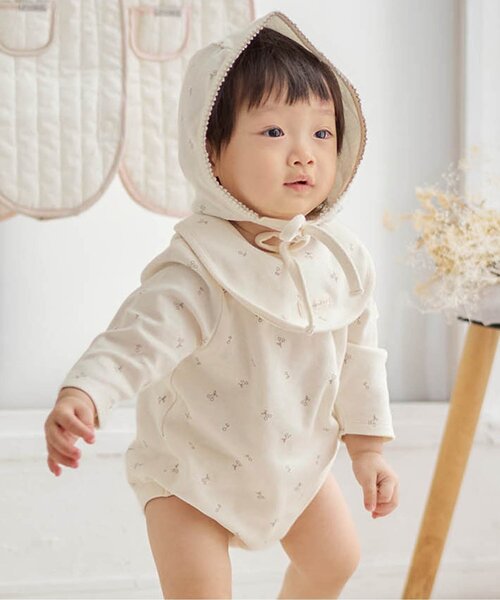 ベビー服 フルーツ総柄ボディースーツ
