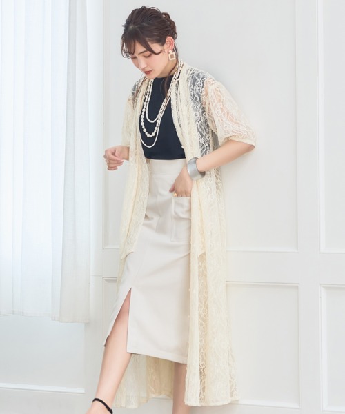 DRESS+ ワンピース パーティードレス 総レース 結婚式