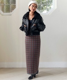 tina jojun スカート　ティーナジョジュン ラップ風 チェック柄スカート TINA：JOJUN（スカート）｜TINA