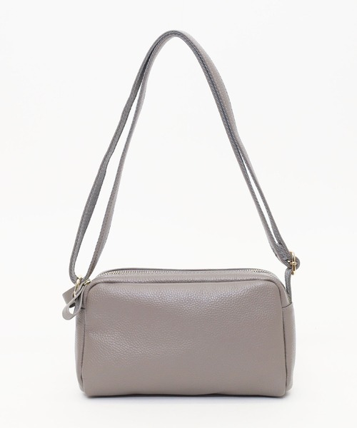 COOCO ショルダーバッグ バッグ 「牛革」シュリンクレザー横型2層