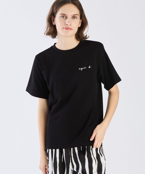 agnes b.（アニエスベー） tシャツ 半袖 ミニロゴ コットン 半袖 T