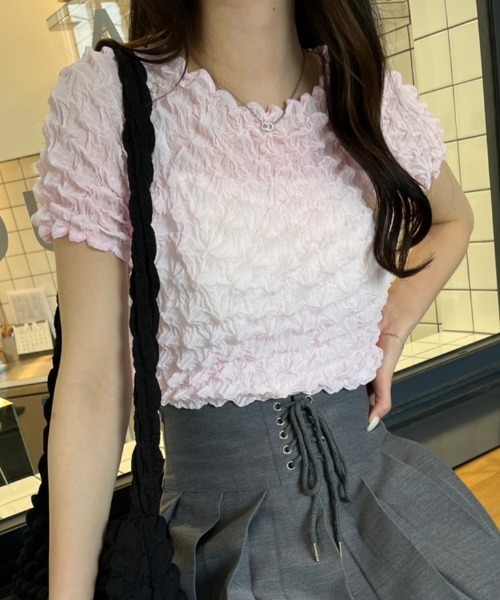 tシャツ ポコポコシアーカットソー/洗える レディース nemne tシャツ ぽこぽこシアーTシャツ レディース : ZOZOTOWN