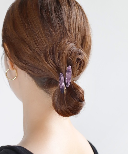 ANEMONE ヘアクリップ マーブルカラーヘアクリップ「2本セット