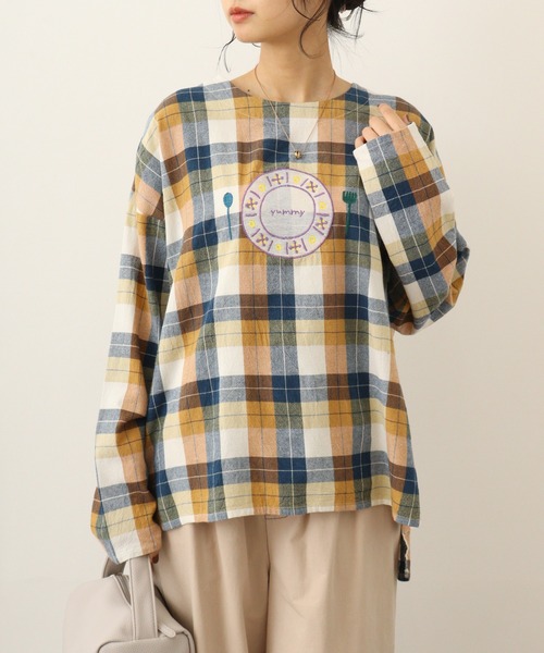 ブラウス シャツ EMAGO ランチ刺繍ブラウス レディース