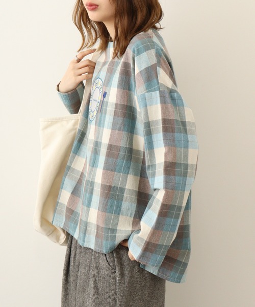 Emago ブラウス シャツ EMAGO ランチ刺繍ブラウス レディース