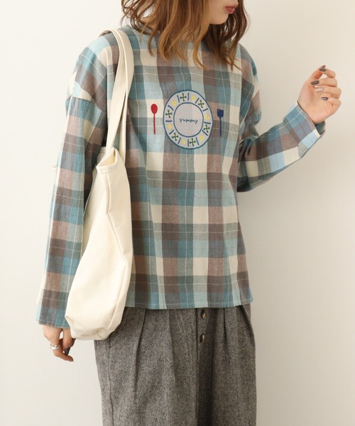 Emago ブラウス シャツ EMAGO ランチ刺繍ブラウス レディース