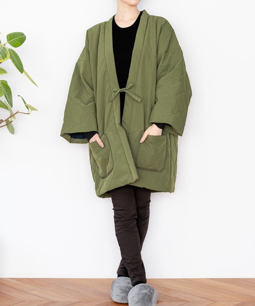 SOUBIEN（創美苑） コート アウター 半纏 ダウン キルティング 部屋着