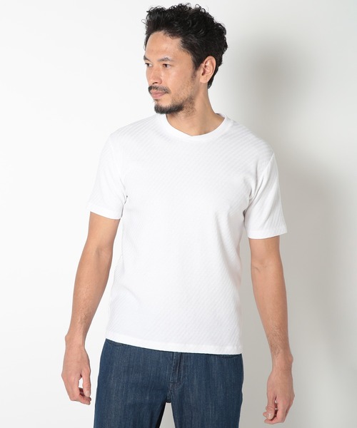 リンクスジャカードシルケットカットソー MEN'S BIGI tシャツ リンクスジャカードシルケットカットソー