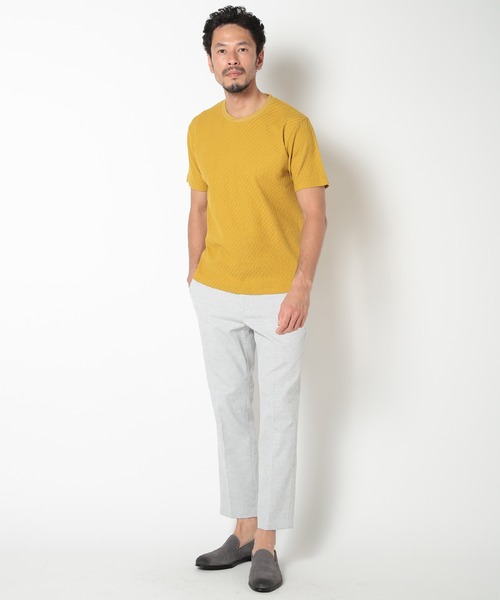 MEN'S BIGI tシャツ リンクスジャカードシルケットカットソー