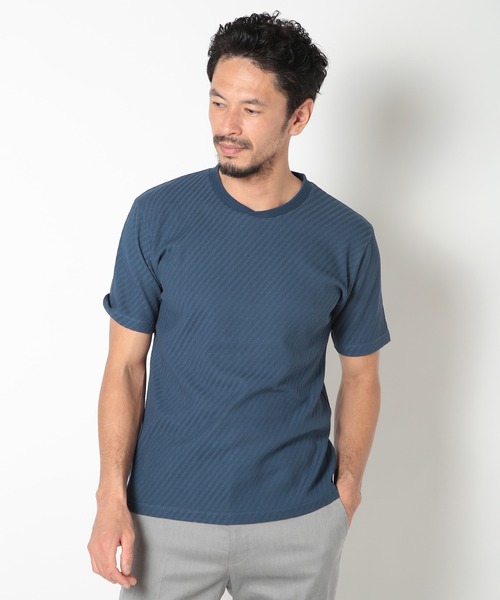 リンクスジャカードシルケットカットソー MEN'S BIGI tシャツ リンクスジャカードシルケットカットソー