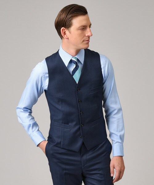 ✨未使用✨タケオキクチ セットアップ スーツ チェック DORMEUIL 総裏 DORMEUIL】リップストップ カラー スーツ（スーツセット