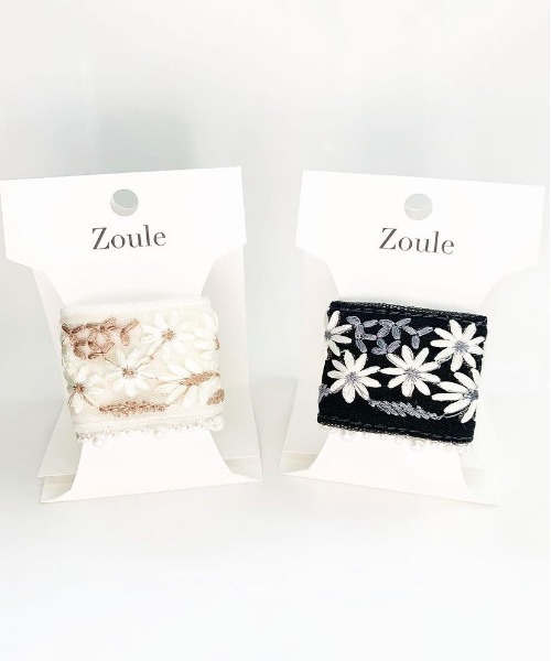 ゾーラ　embroidery cuff 40  ヘアーカフス　ヘアカフ　ピンク Zoule ヘアピン ゾーラ：embroidery cuff74 フラワー刺繍