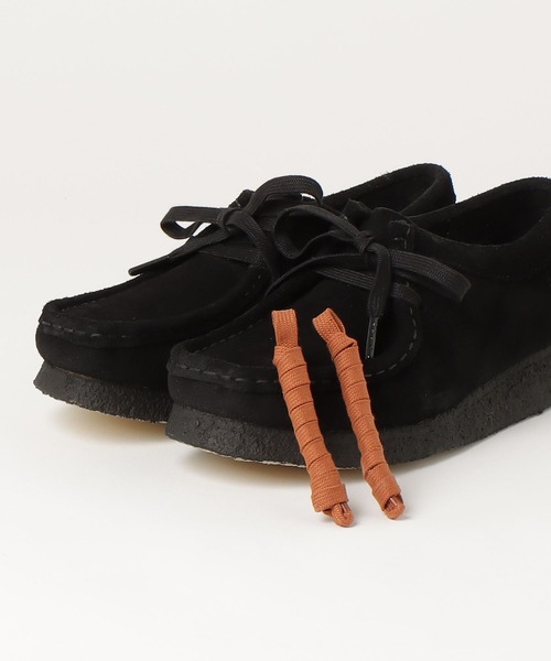 Clarks（クラークス） デッキシューズ モカシン WALLABEE BLACK SUEDE