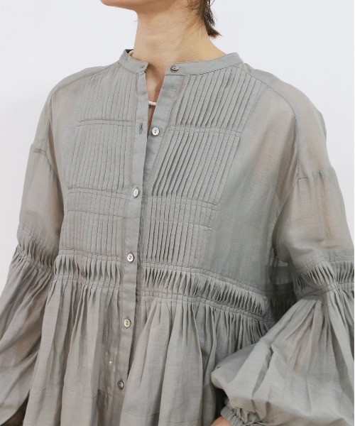 Marilyn Moon ブラウス シャツ タックテクニックシアーコットン