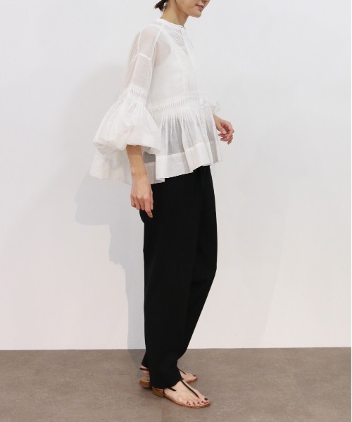 Marilyn Moon ブラウス シャツ タックテクニックシアーコットン