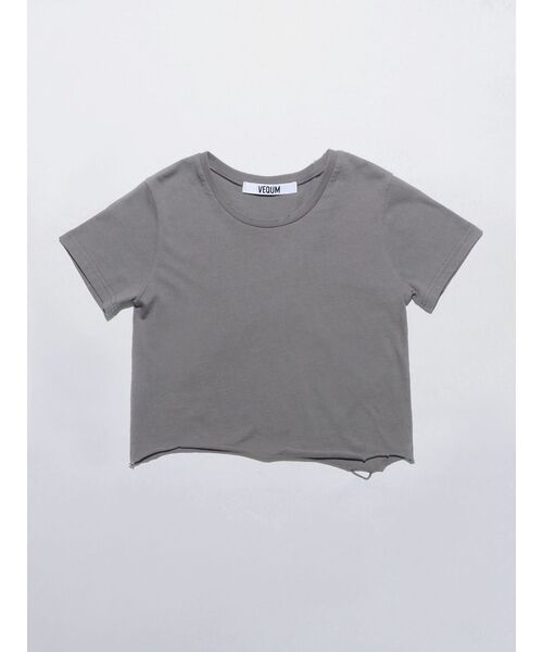 tシャツ 「VEQUM」DAMAGE CROPPED T SHIRT レディース セール】【VEQUM】DAMAGE CROPPED T SHIRT（Tシャツ/カットソー