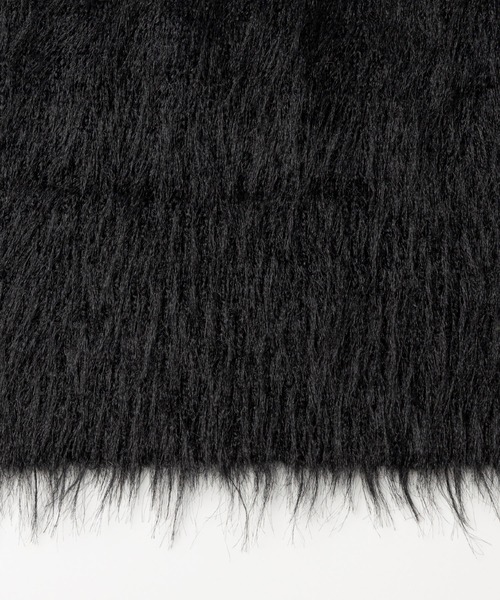 PUPULAウールショールカラーフーデットふわふわロングカーディガン黒FREE PUPULAウールショールカラーフーデットふわふわロングカーディガン黒