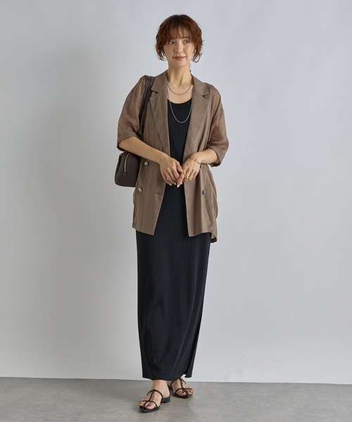 リブドロワ 2WAYリブタンクワンピース チャコールグレー ロング丈 RIVE DROITE ワンピース 2WAYリブタンクワンピース : ZOZOTOWN