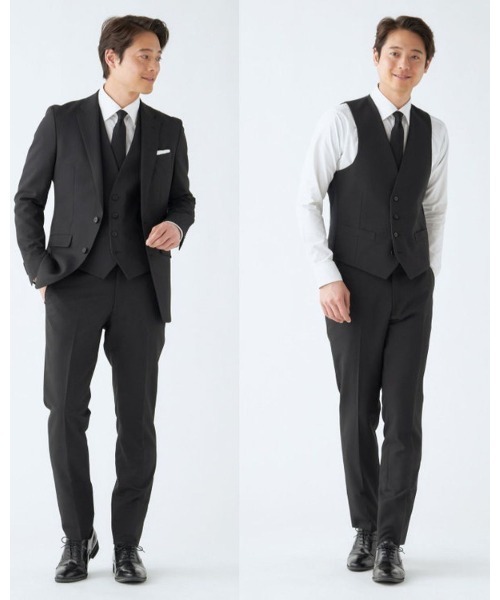 【スーツセレクト】スリーピース セットアップ スーツ オールシーズン SUIT SELECT セットアップ 「SLIM TAPERED_2」「オールシーズン