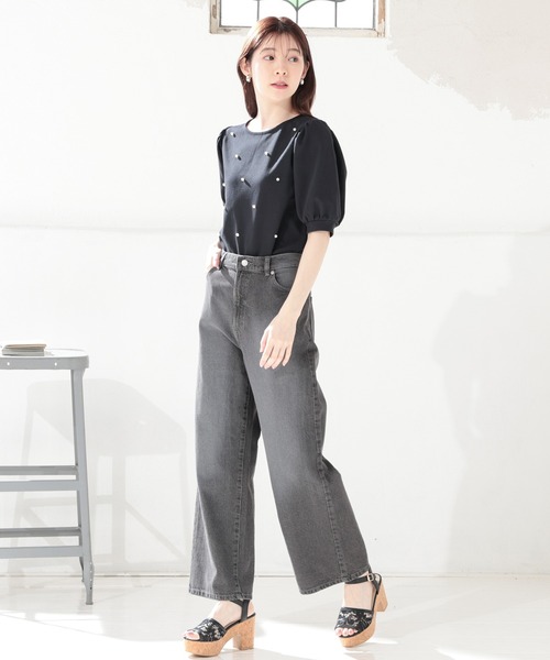 Honeys tシャツ パール付きトップス レディース : ZOZOTOWN
