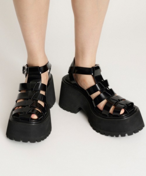 【 】ロゴ ハイヒールケージサンダル SLY サンダル TANK HEEL CAGE SANDAL タンク ヒール ケージ