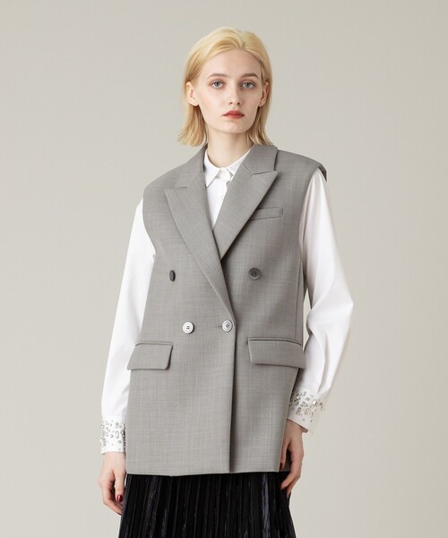 ベスト ジレ 「LOULOU WILLOUGHBY」ボンディングジレ レディースの画像