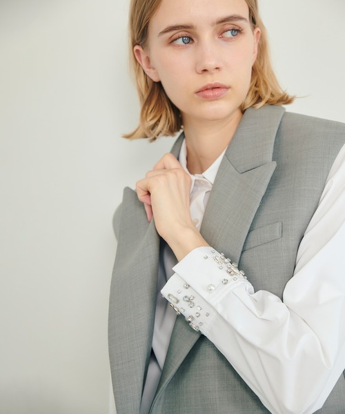ベスト ジレ 「LOULOU WILLOUGHBY」ボンディングジレ レディースの画像