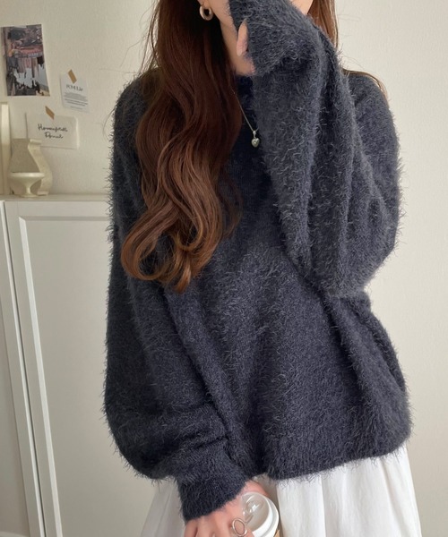 ニット FACCIES 【美品】セーター シャギープルオーバーニット 定価48