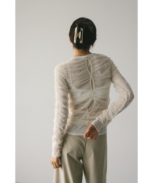 ニット セーター 2ピースチュールレイヤードトップ レディース STYLEMIXER ニット セーター 2ピースチュールレイヤードトップ