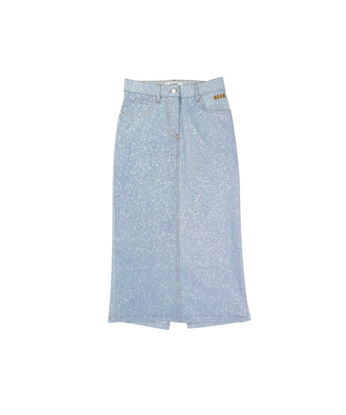 MSGM（エムエスジーエム） デニムスカート DRIPPING SILVER デニム