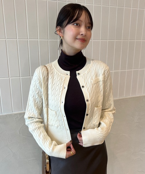 anuans tシャツ シアーウールタートルネックカットトップス