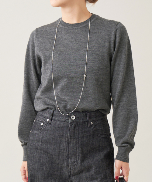 ay_ 美品 IENA LA BOUCLE クルーネックニット IENA LA BOUCLE 強撚ウールクルーネックプルオーバー（ニット