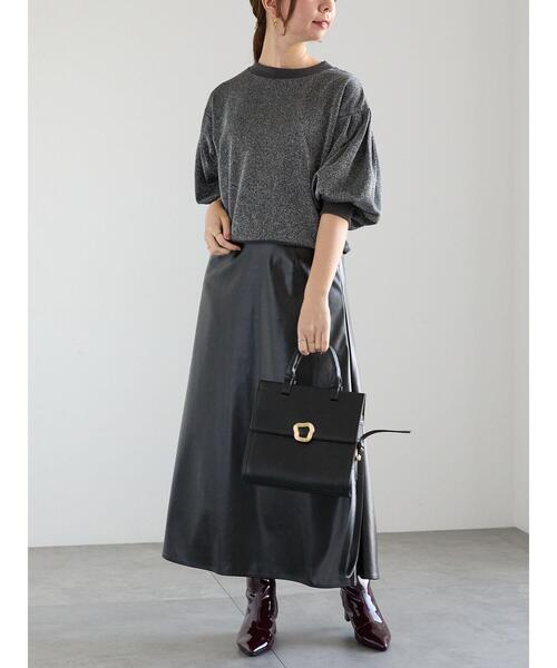 tシャツ ラメ裏毛ボリュームスリーブカットソー レディース Te chichi tシャツ ラメ裏毛ボリュームスリーブトップス