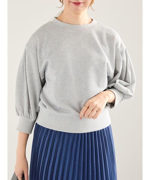 tシャツ ラメ裏毛ボリュームスリーブカットソー レディース Te chichi tシャツ ラメ裏毛ボリュームスリーブトップス